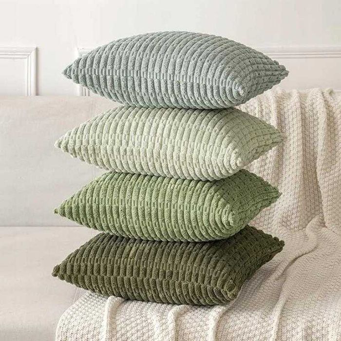 2x Poszewka na poduszkę Dekoracyjna 45x45 ZIELONY SZTRUKS- Miulee