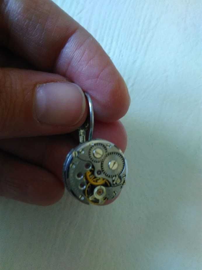 Kolczyki z mechanizmem zegarka HAND MADE