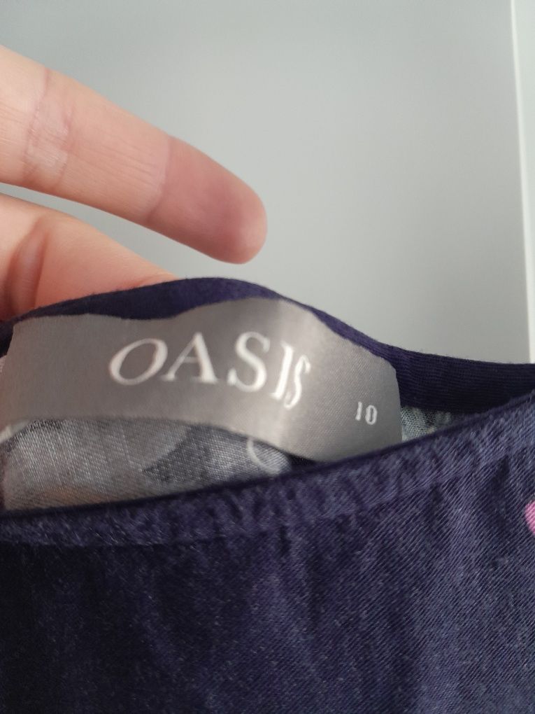 Oasis kwiatowa krótka letnia sukienka z wiskozy 38 M next lato  h&m