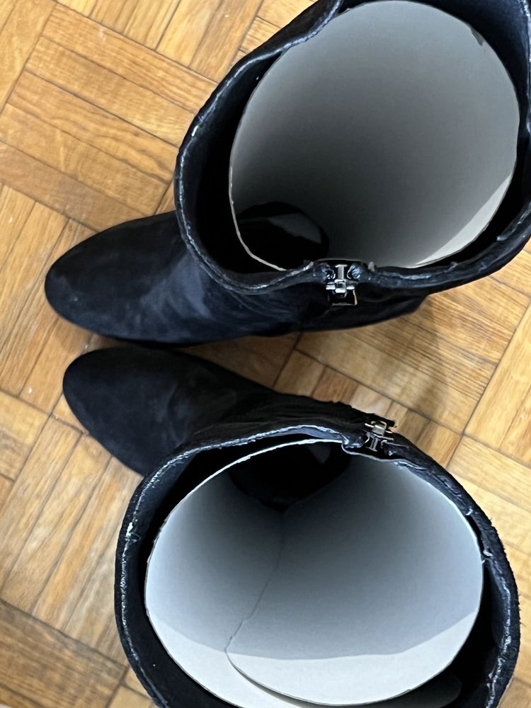 Kozaki na obcasie Nessi r.37, welur, model 911/N