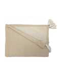 Narzuta 240×260 na łóżko Zoja beż minimalistyczna boho bawełna chwosty