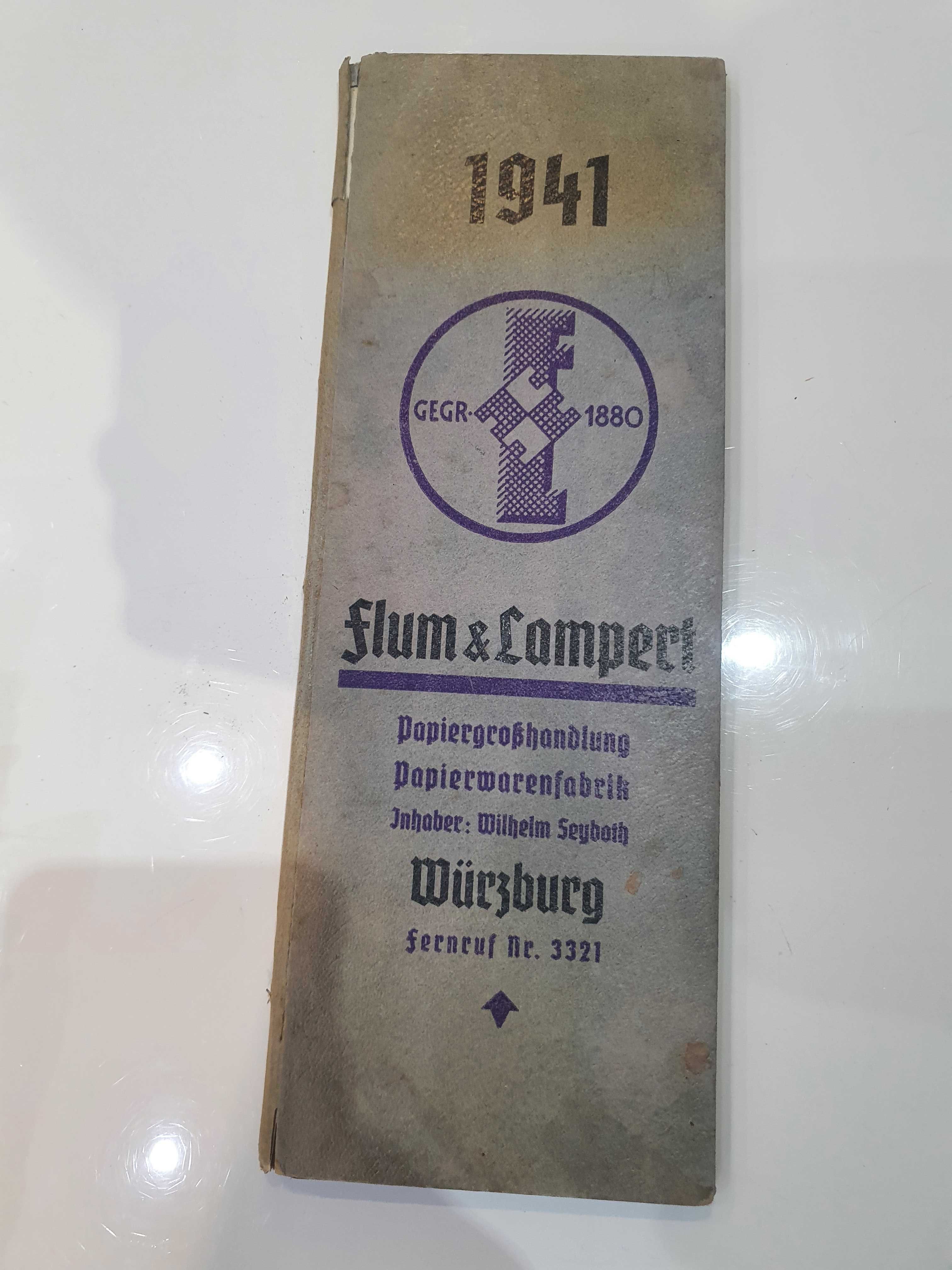 Oryginalny Niemiecki Kalendarz książkowy z 1941 roku