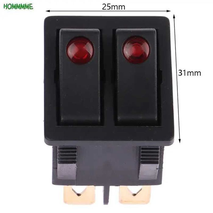 6-контактный KCD3-606 двойной переключатель с подсветкой кнопка