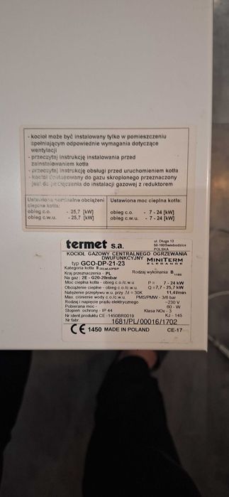 Kocioł gazowy dwufunkcyjny MiniTerm