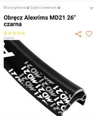 Obręcz Alexrims MD21 26"
