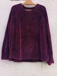 Welurowy fioletowy sweterek George