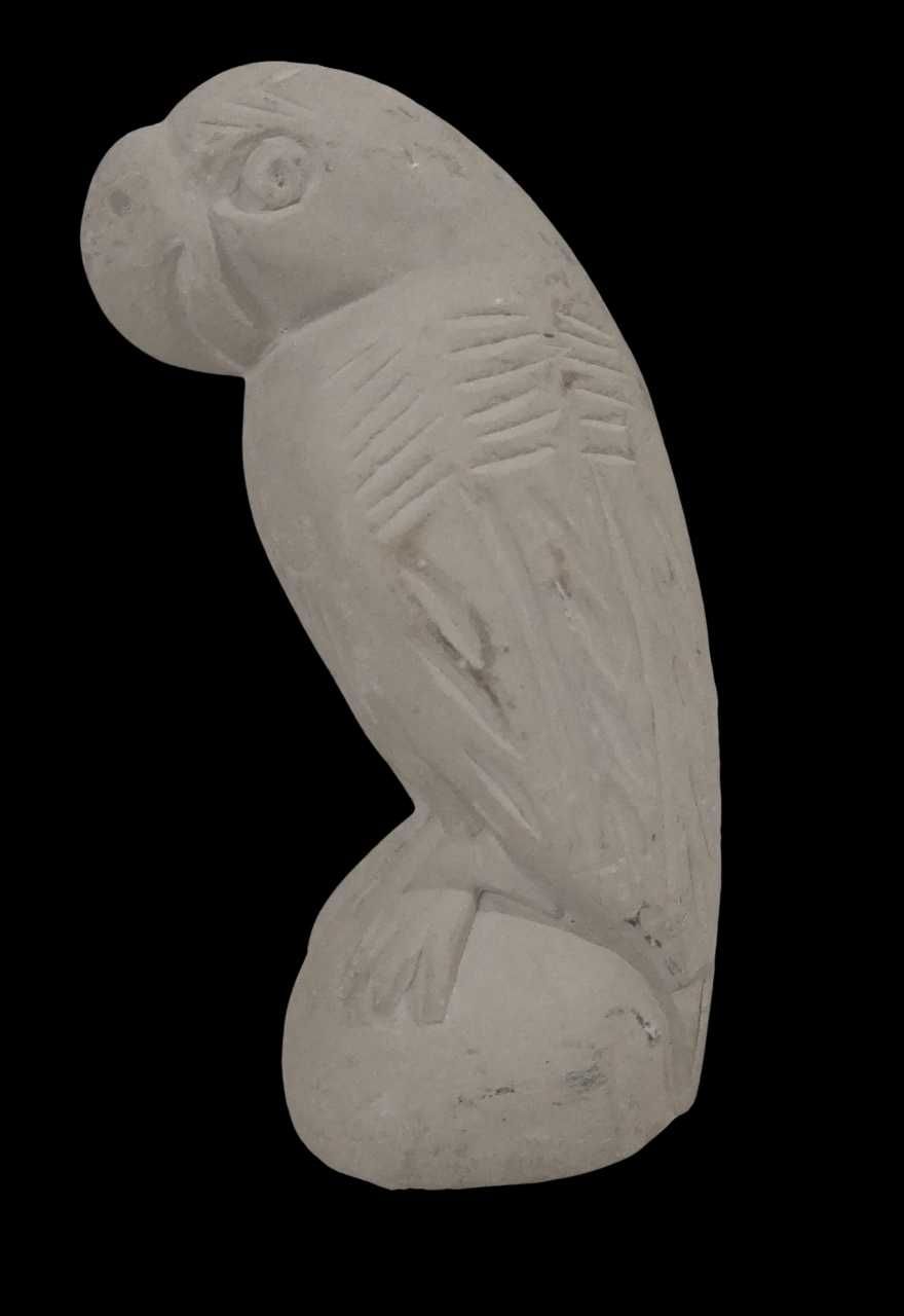 Estatueta de ave - Papagaio em pedra sabão