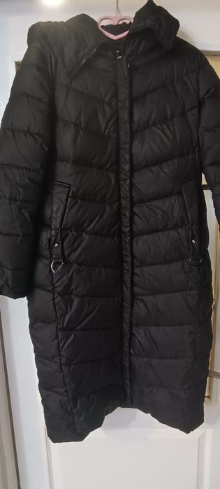 Пальто куртка пуховик чорний жіночий 46р