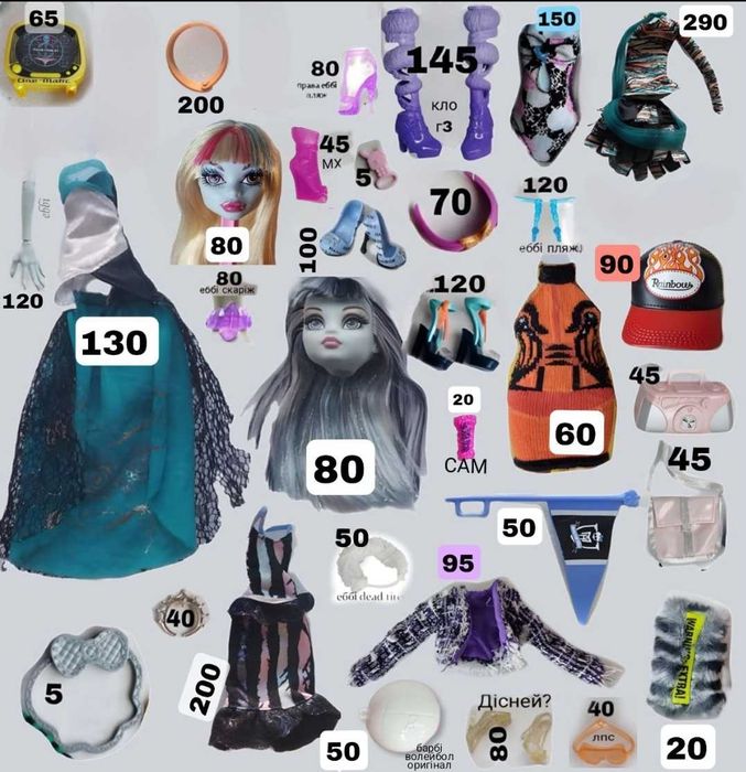 Monster high Rainbow акси Аксессуары одяг взуття одежда обувь монстер