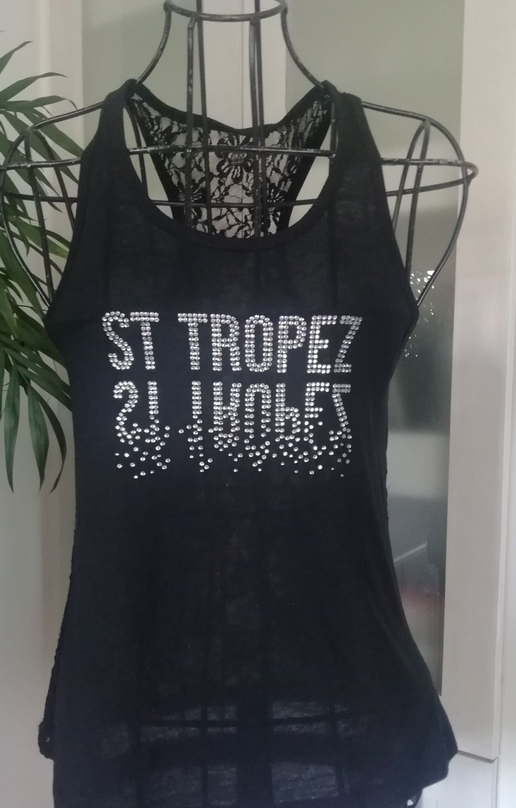 Top preto rendado St Tropez M