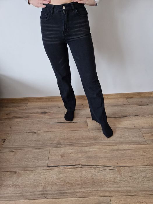 Jeansy z wysokim stanem Wide Leg Straight leg Shein XS/S