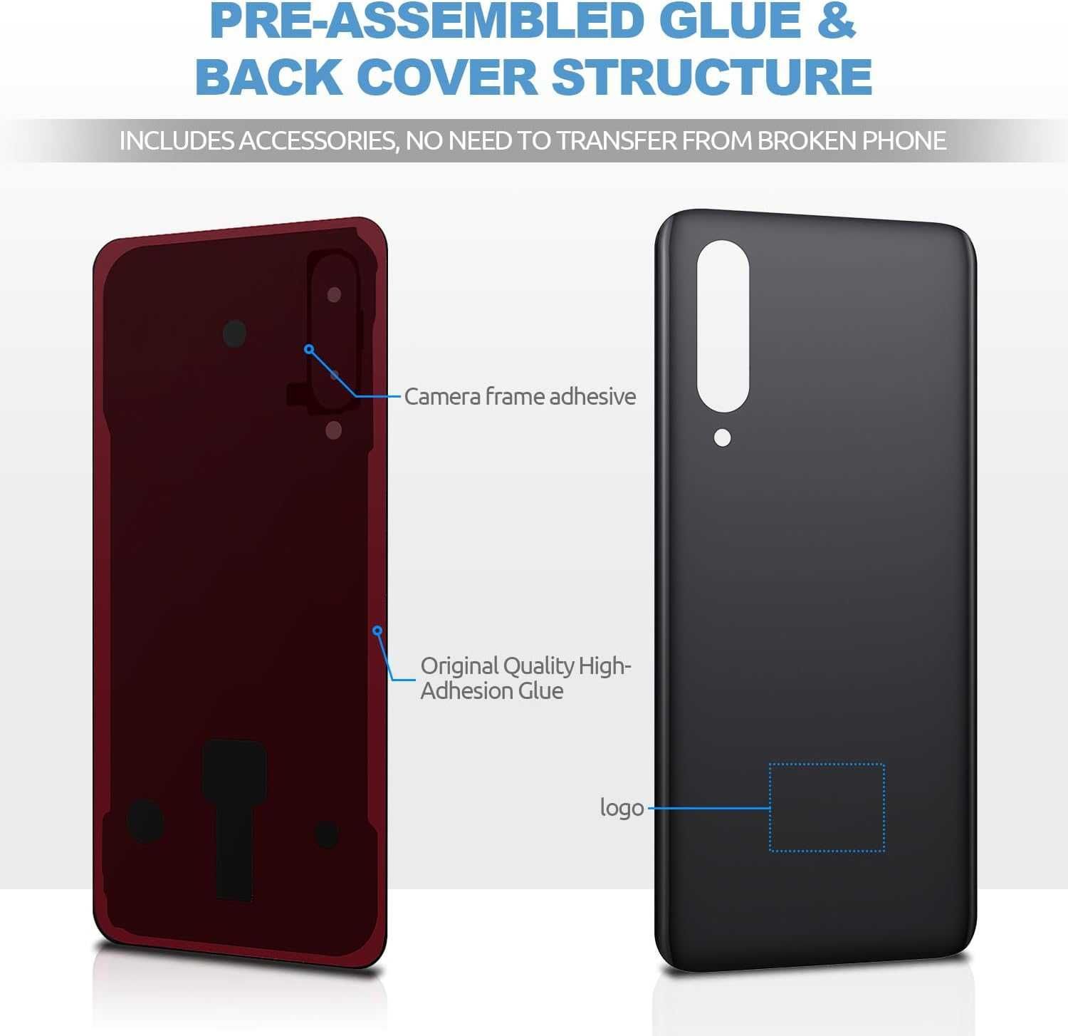 KLAPKA BATERII DO Xiaomi Mi 9 BLUE niebieska + zestaw naprawczy