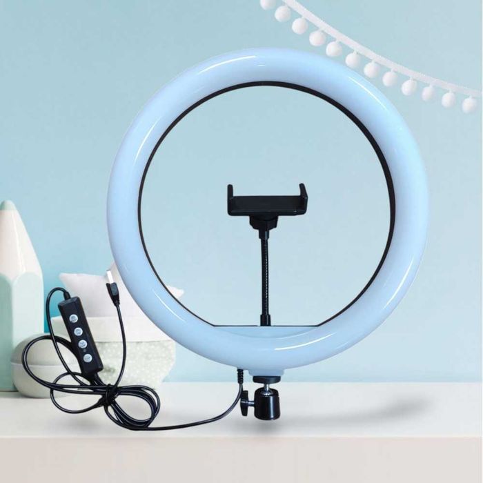 Кольцевая Led лампа 30 см LJJ-30 с держателем для телефона 3 режима