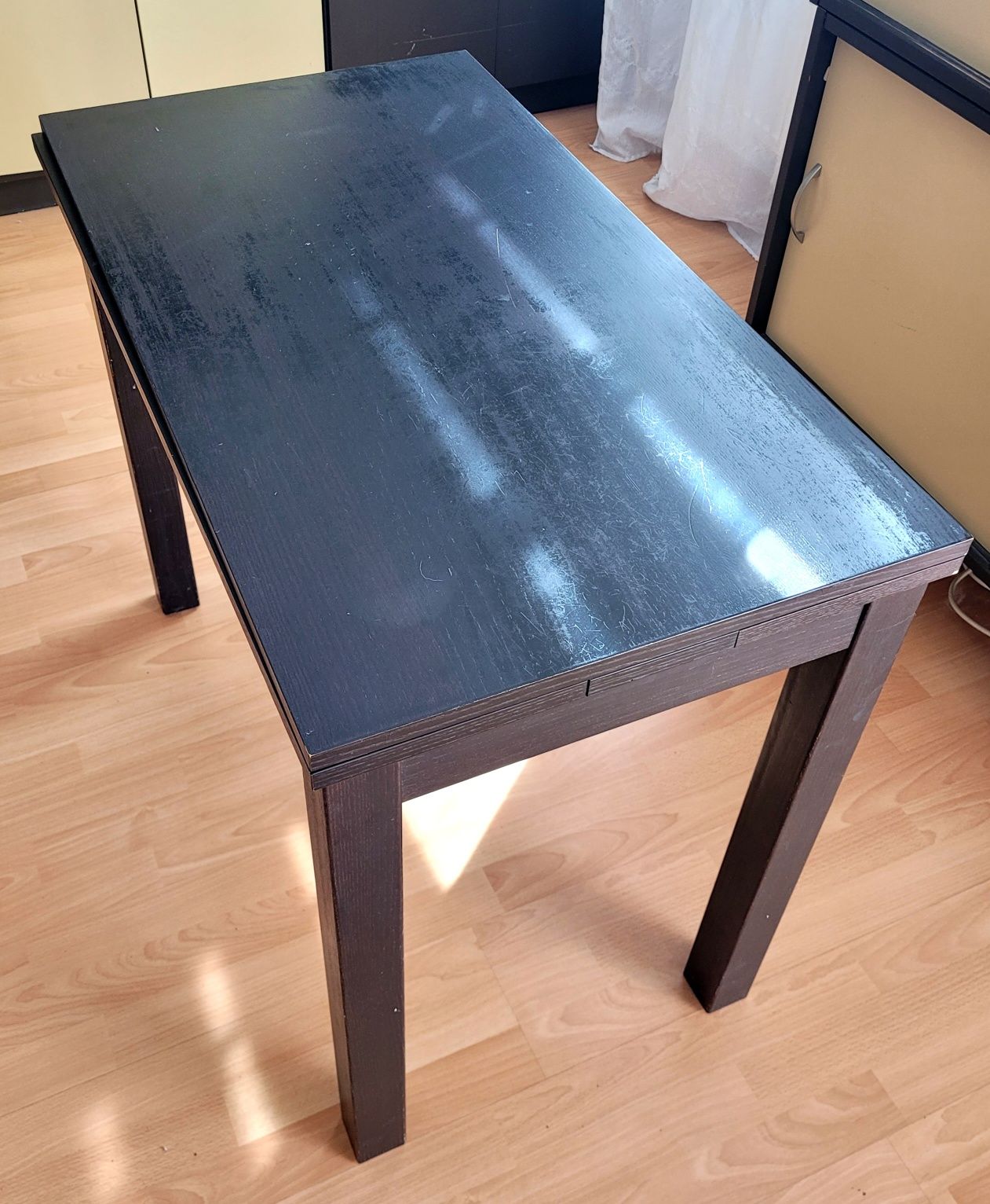 Stół Ikea Bjursta rozkładany wenge czarny drewno drewniany
