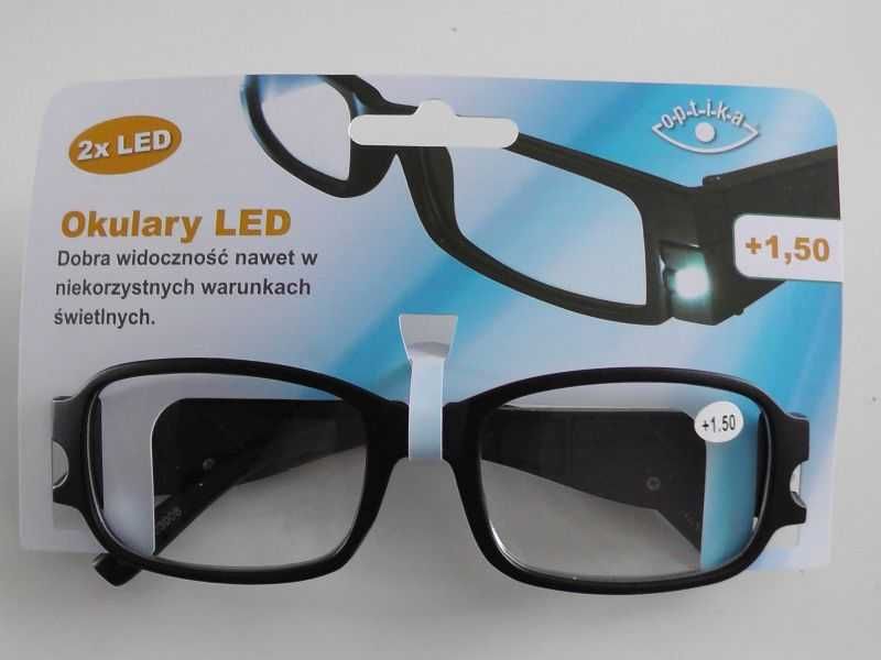 Okulary do czytania z podświetleniem LED