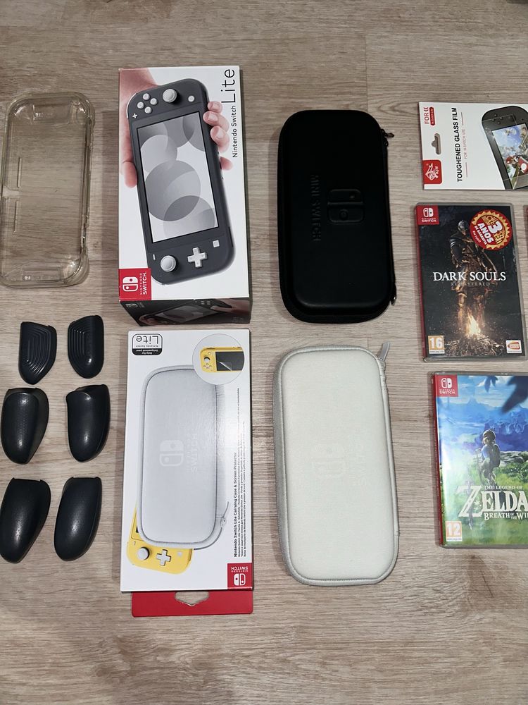 Switch Lite Cinza com 4 jogos