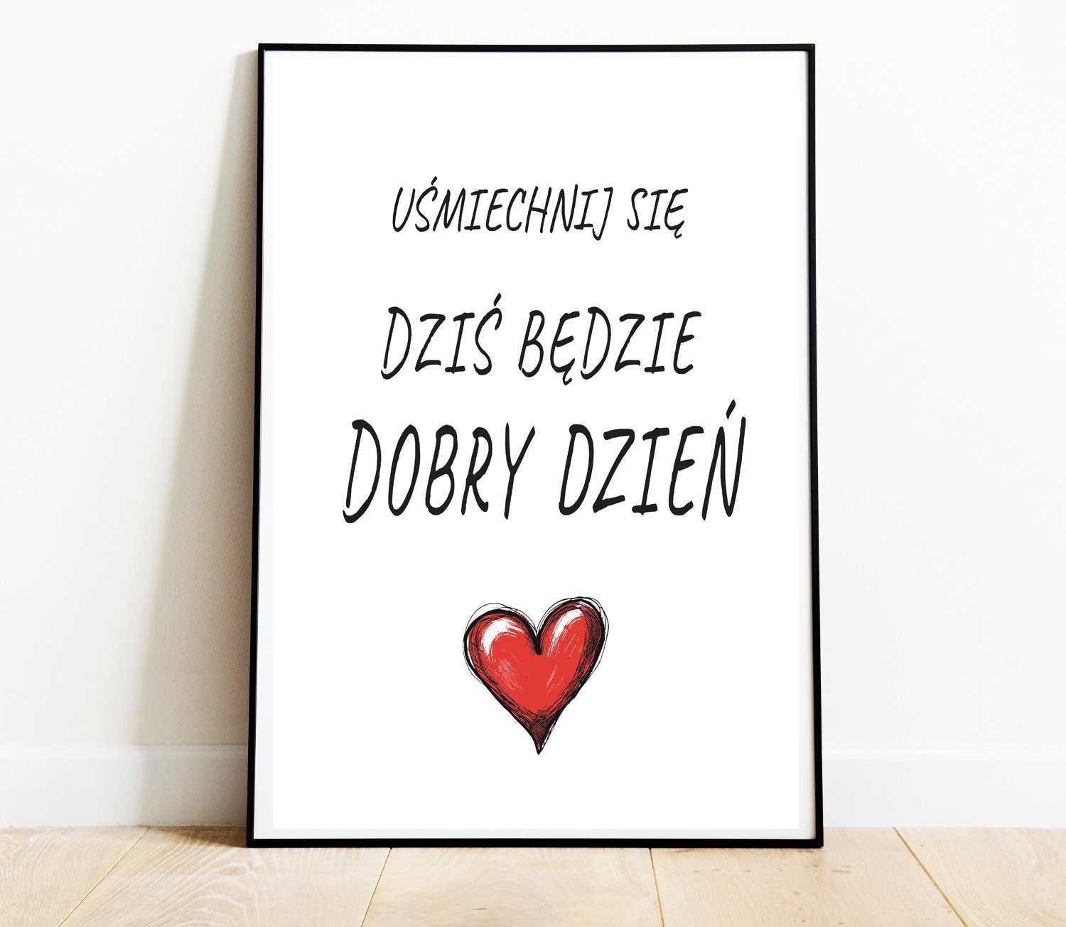 Obraz Plakat w Ramie A3 30 x 40 cm Do Salonu Kuchni Napis Dzień Dobry