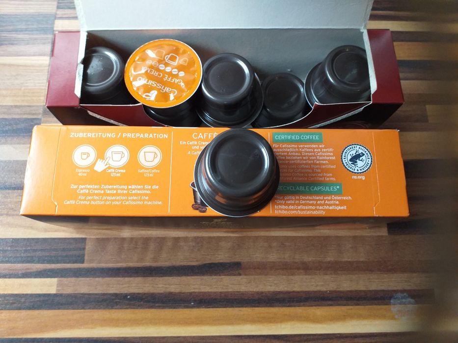 Tchibo Cafissimo Caffe Crema--Kapsułki 2×10 sztuk--Łódź Okazja