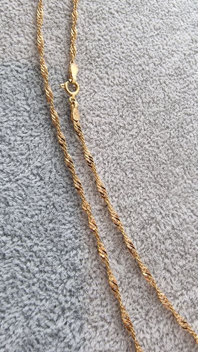 ZŁOTY łańcuszek 14K pr585 kręcony singapur 44cm Komis Madej Czeladź