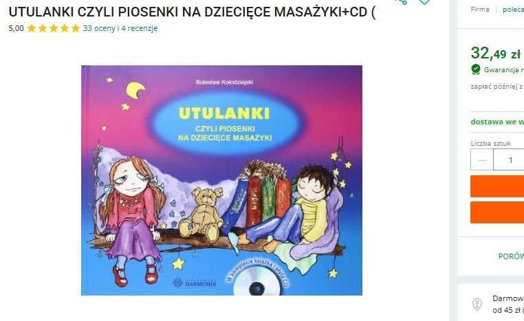 2 Książki : Przytulanki i Utulanki + płyta CD