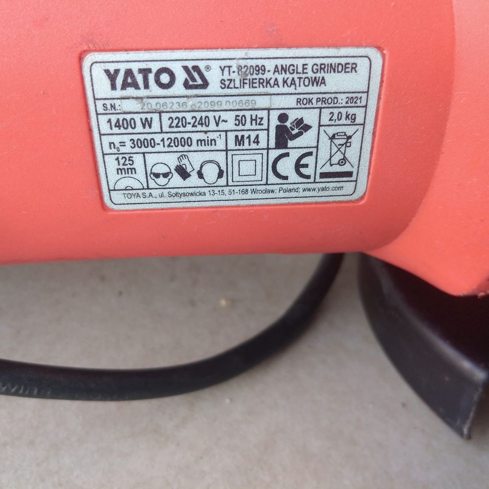 Szlifierka kątowa Yato 1400 W