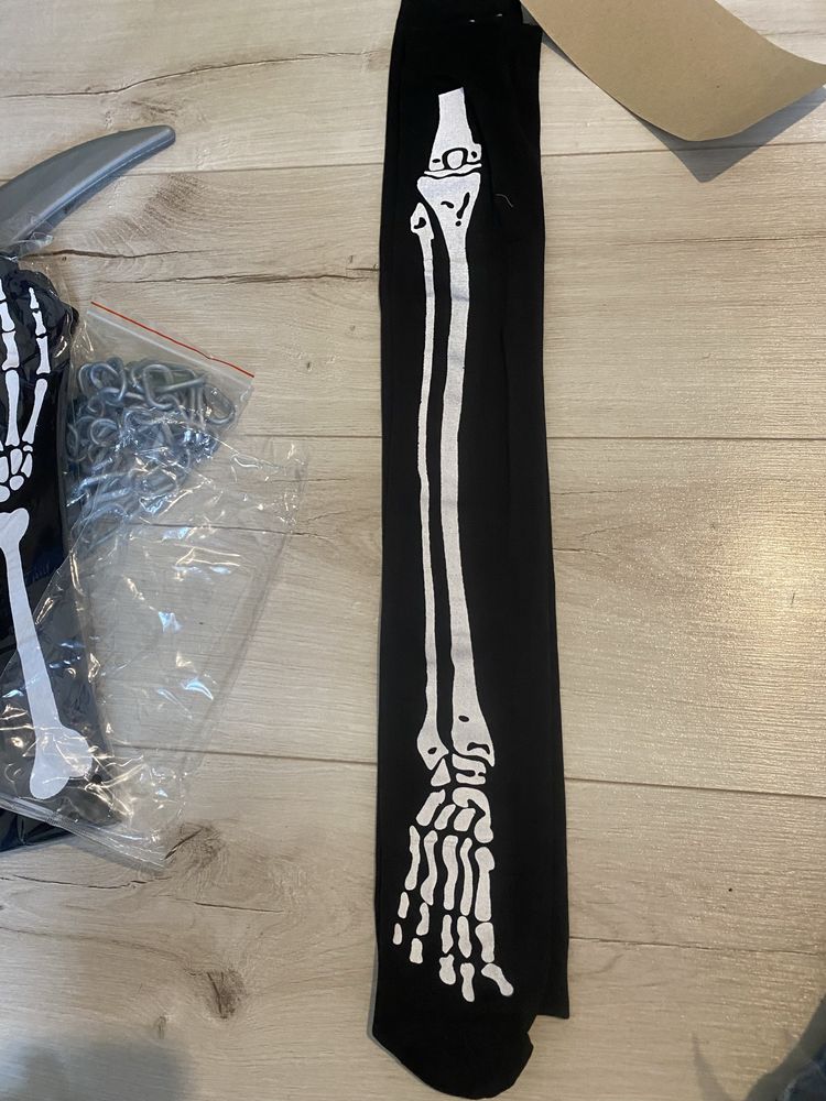 Strój przebranie na halloween wraz z dodatkami szkieletor , szkieletka