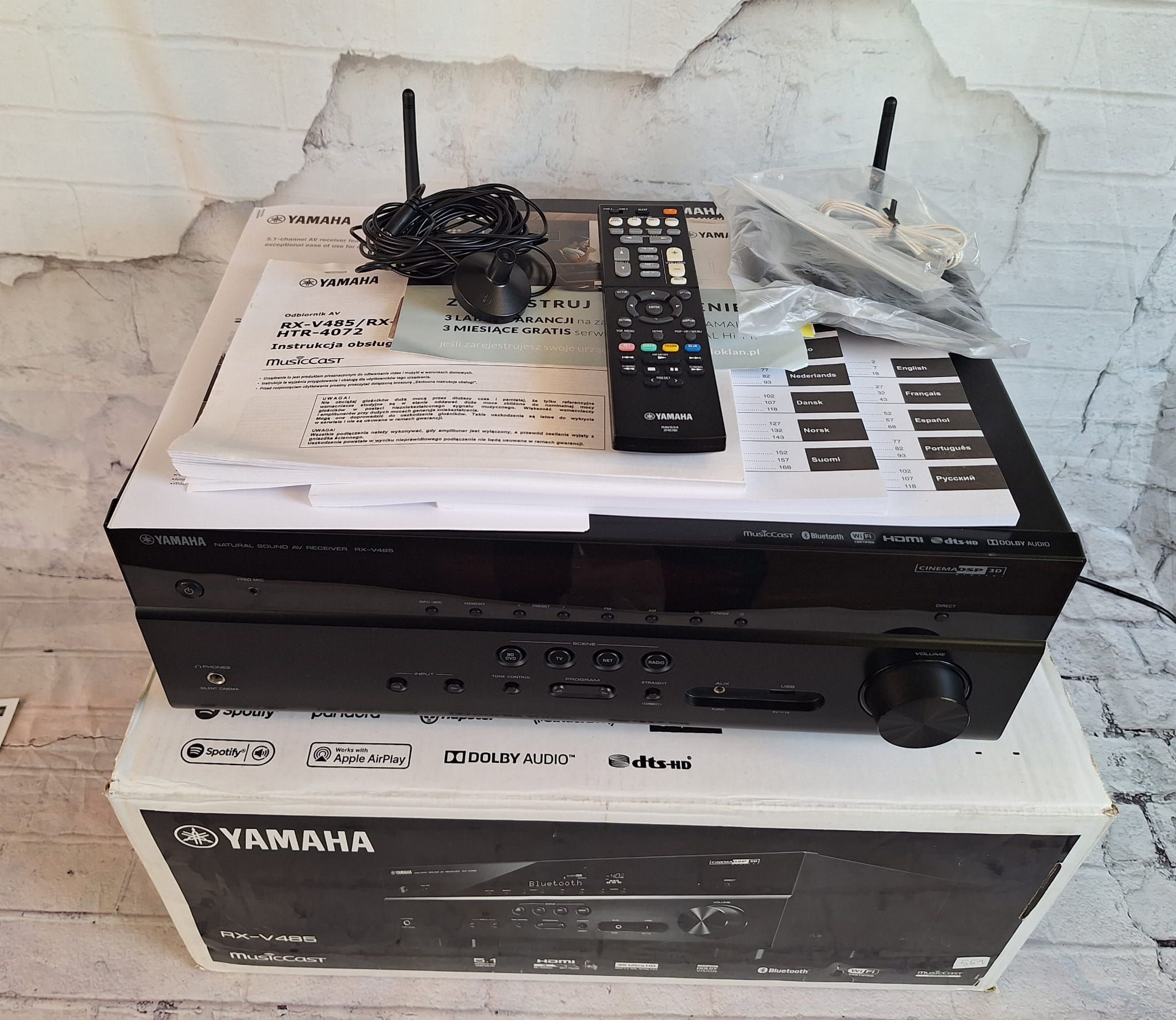 Zaawansowany Amplituner 5.1 Yamaha RX-V485 Wifi BT AirPlay2 4k