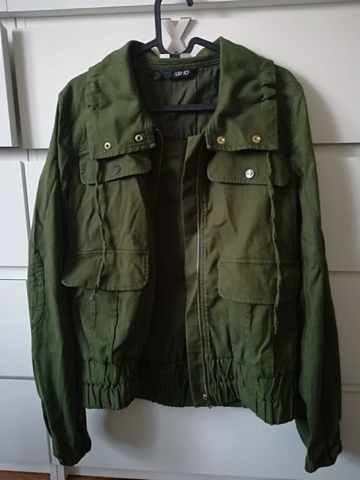 -70% Liu jo super kurtka khaki wiosna bomberka 36 S