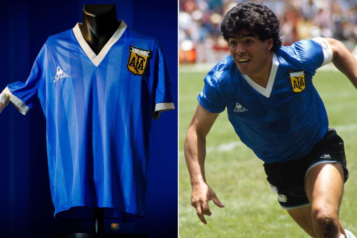 Camisola Futebol Maradona Mão de Deus Argentina tamanho L
