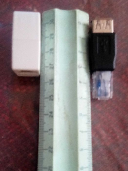 Адаптер Rj45 LANх USB2, з’єднувач (мама) LANхLAN