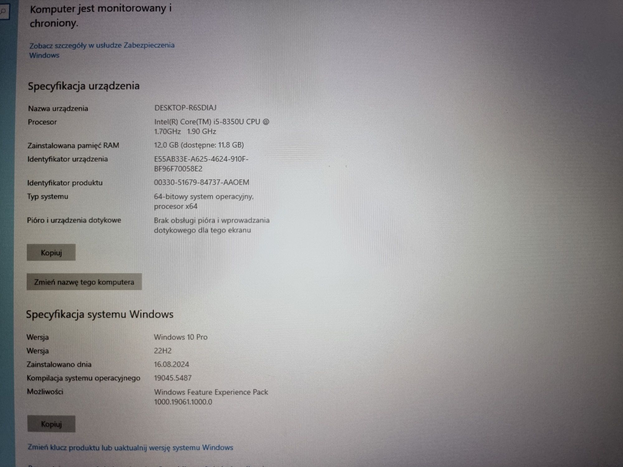 HP EliteBook 840 G5, i5 8350U, 12GB ram DDR4, SSD NVME 256GB.