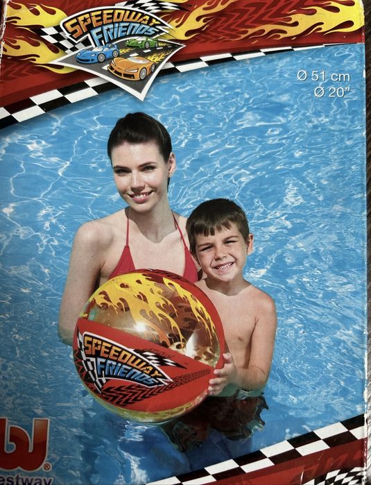 Zestaw w auta piłka plażowa i koło do pływania Bestway Speedway friend