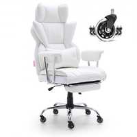 Cadeira de escritório  Cadeira executiva em couro PU branco com apoio