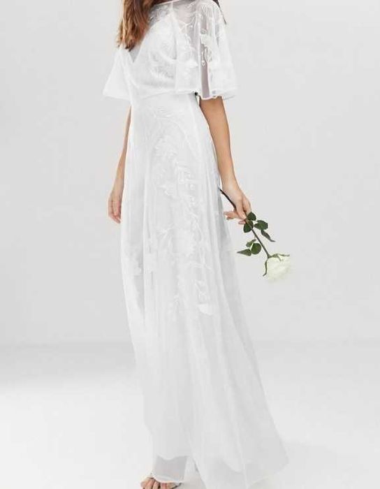 Nowa suknia ślubna haftowana 44 Asos linia A