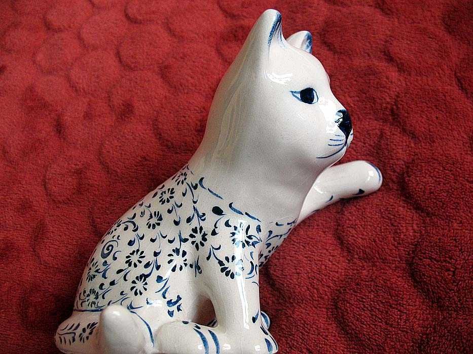 Kot - bliskowschodnia figurka ręcznie robiona - ceramika-12 x13 x10 cm