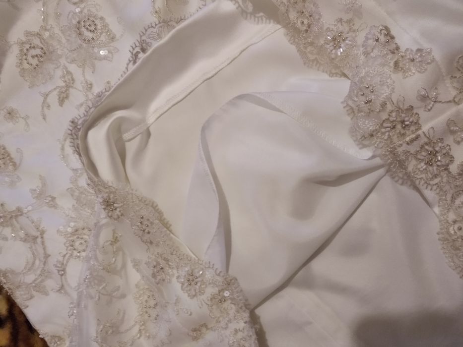 44-46-48 р. Платье нарядное свадебное айвори короткое до колена бисер