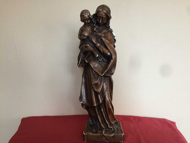 Maryja z Dzieciątkiem Figurka Ceramika Antyk