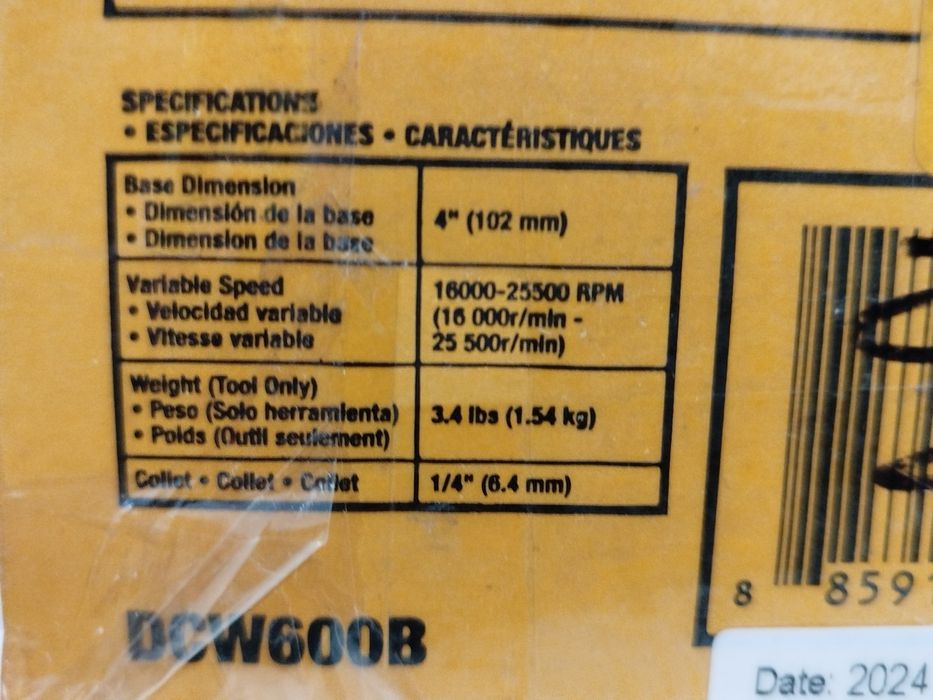 DeWalt DCW600 20V Max XR фрезер акумуляторний Оригінал США