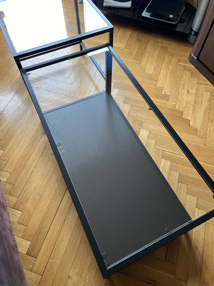 Podwojny (2szt) stolik kawowy ikea szklany Vittsjo 90x50x45