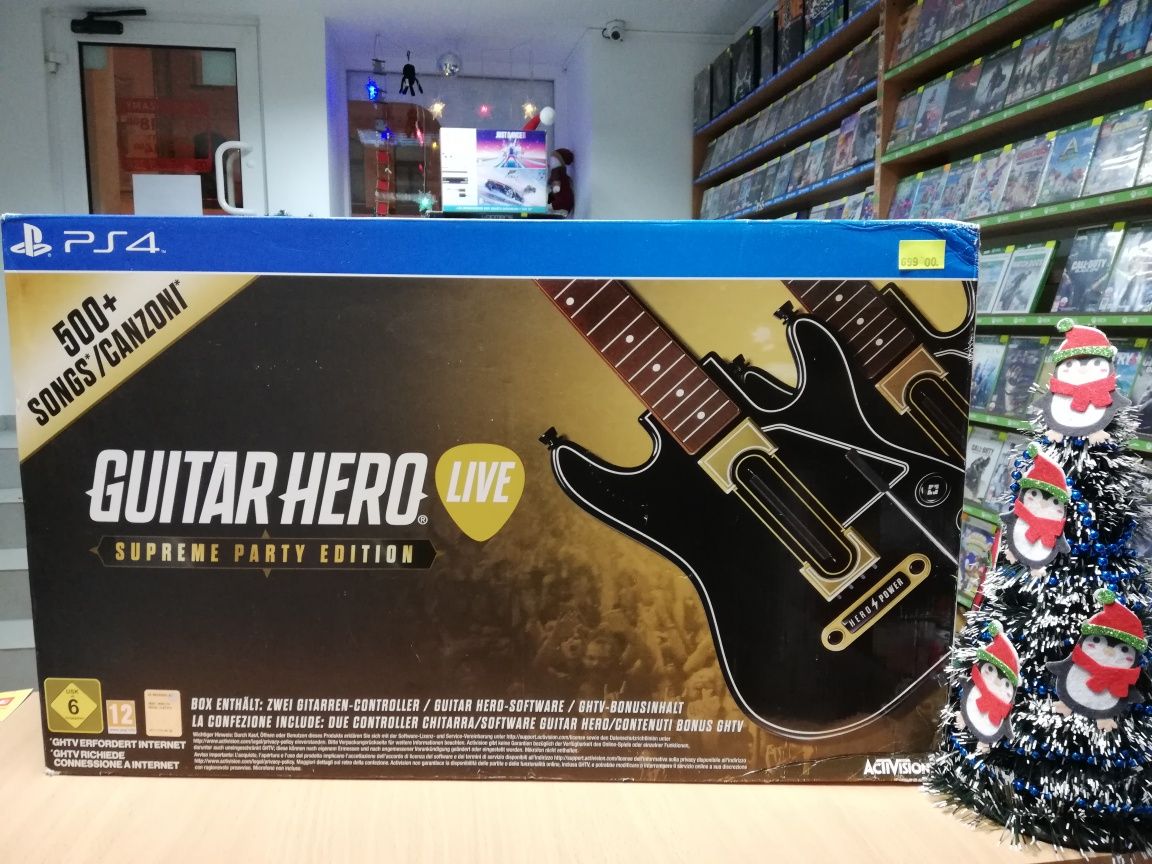 PS4 PS5 Guitar Hero Live Supreme Party Edition Gra + 2 Gitary