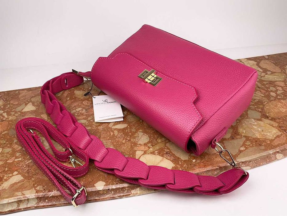 Сумка женская кожаная через плечо 2 ремня Virginia Conti 03360 Италия