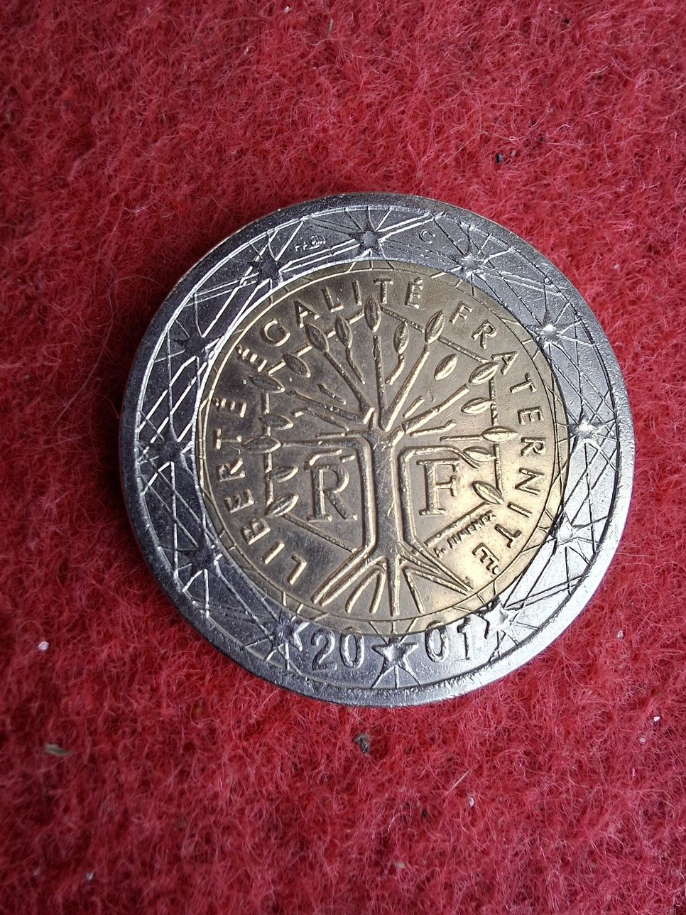 Moeda de 2 Euros Francesa 2021 ,rara erro de cunhagem