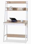 Biurko z nadstawka loft biale dąb sonoma