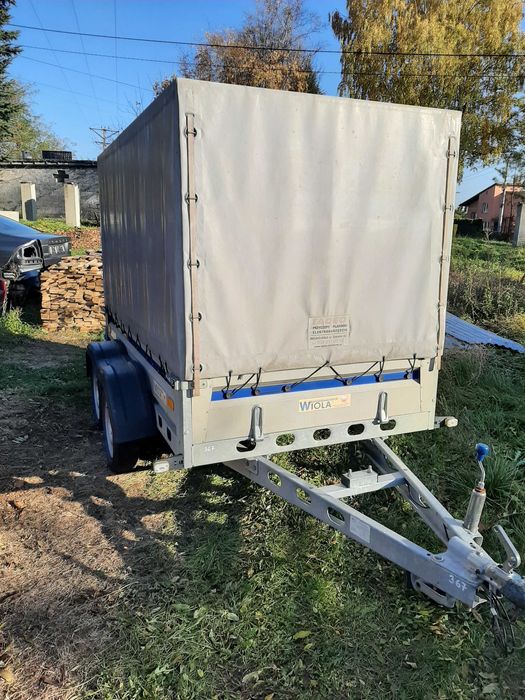 Przyczepa Wiola Krakus Plus+ tandem stelaż 150cm plandeka zabudowa