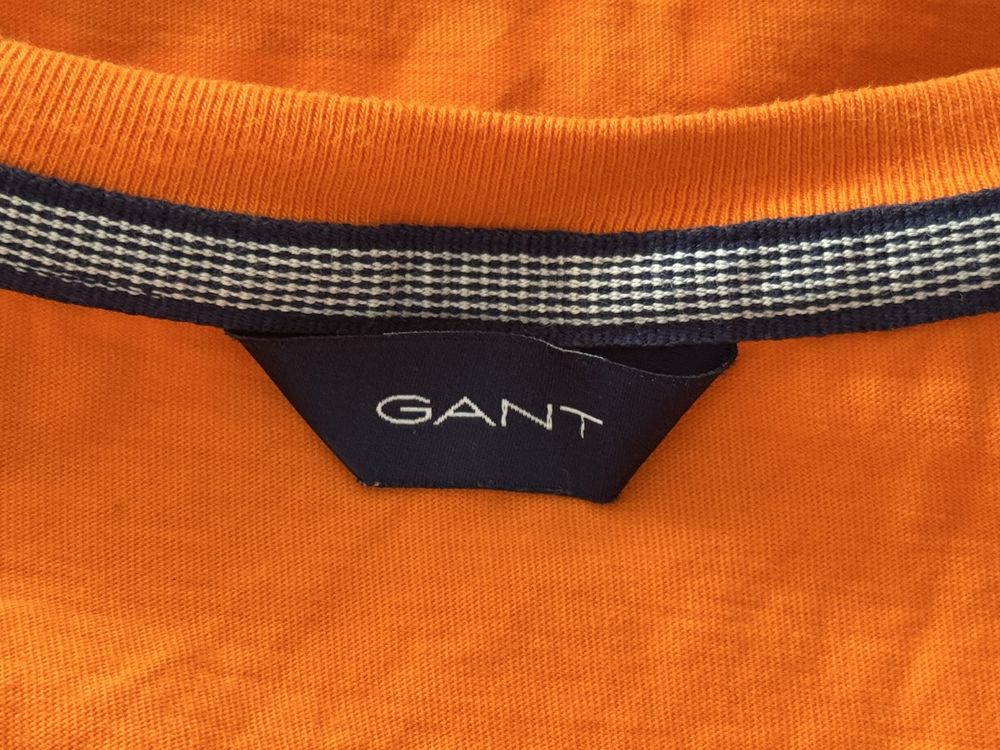 Koszulka Gant S tshirt Old Money logowana pomarańczowa Modna damska
