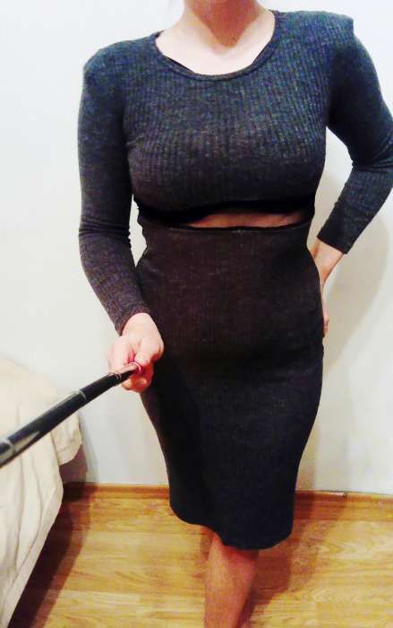 sukienka sweterkowa grafit ołówkowa siateczka xxs xs s zara