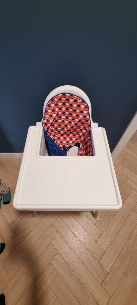Krzesełko do karmienia ikea antilop z tacą i podnóżkiem alaantkowe