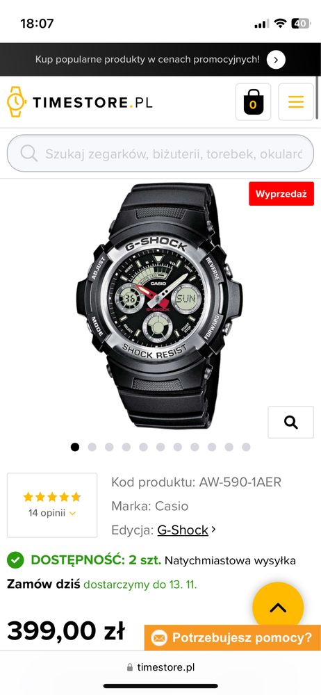 Zegarek Casio G-Shock AW-590-1AER