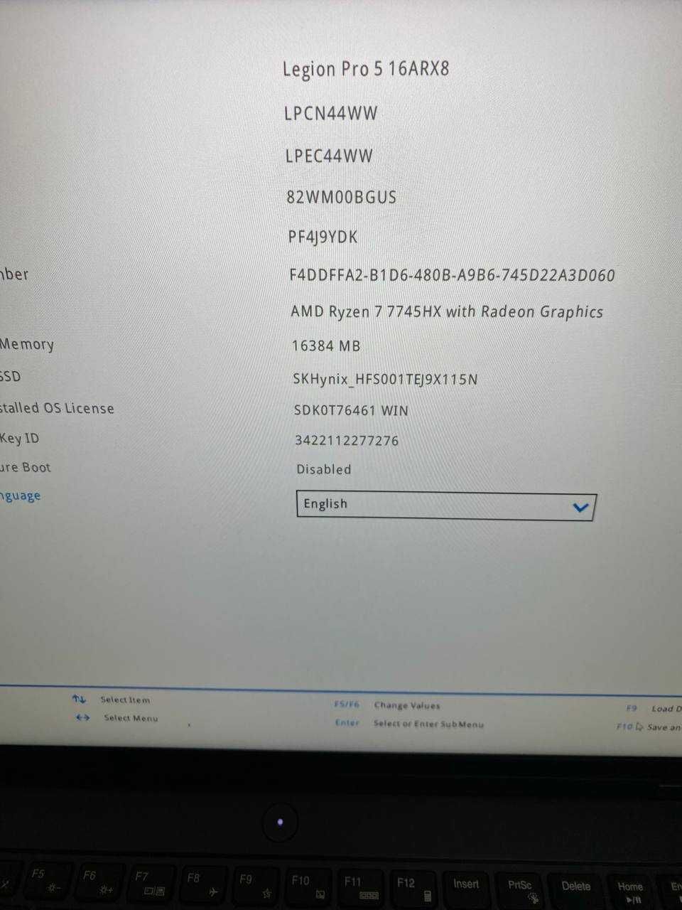 Legion Pro 5 16ARX8 (82WM00BGUS) 16DDR5,4070,1TB,240Гц,Ryzen 7 7745HX