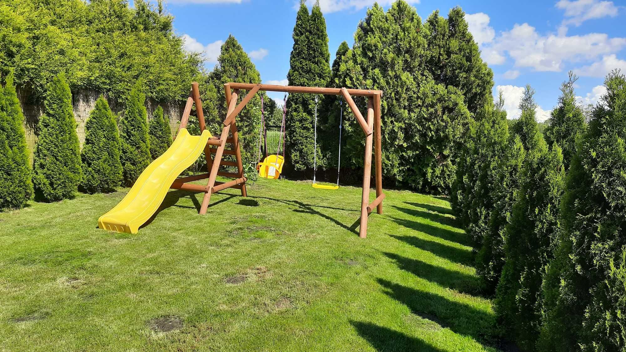 Drewniany Plac Zabaw do Ogrodu GOOFY Ślizg 2Huśtawki PRODUCENT